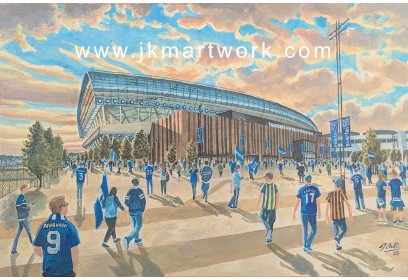 Hill Dickinson Stadium 'Going to the Match'  Fine Art Print - Everton FC Hill Dickinson Stadium 'Going to the Match' Fine Art Print - Everton FC
